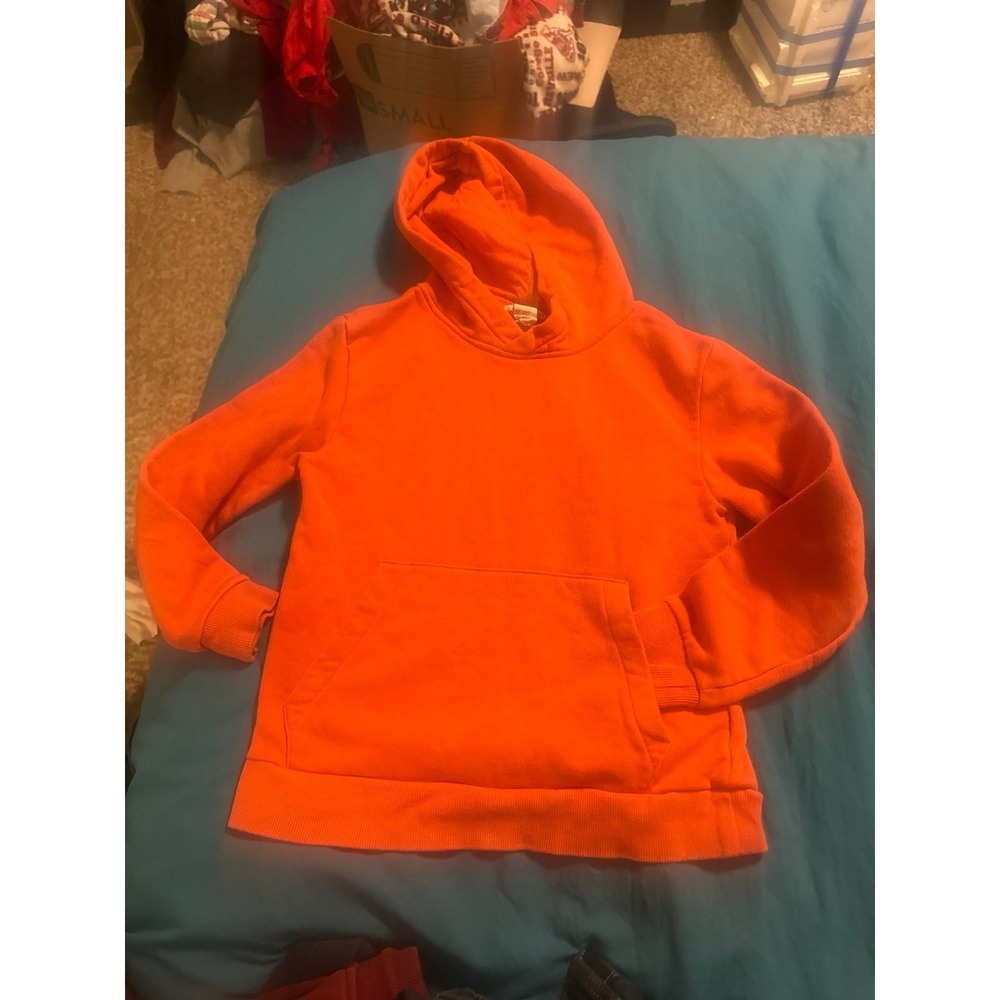 H&M hooded fleece pullover orange